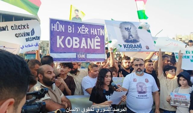 Kobani'de binlerce kişi sokakta: "Resmi belgelerde Ayn el-Arab değil, Kobani yazılsın"