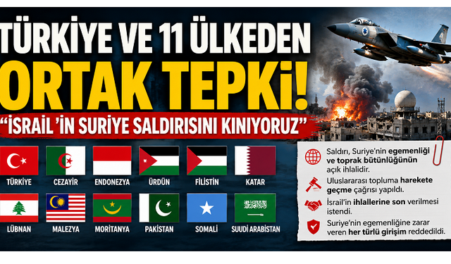 Türkiye ve 11 ülkeden İsrail’e ortak tepki: “Suriye saldırısını kınıyoruz”