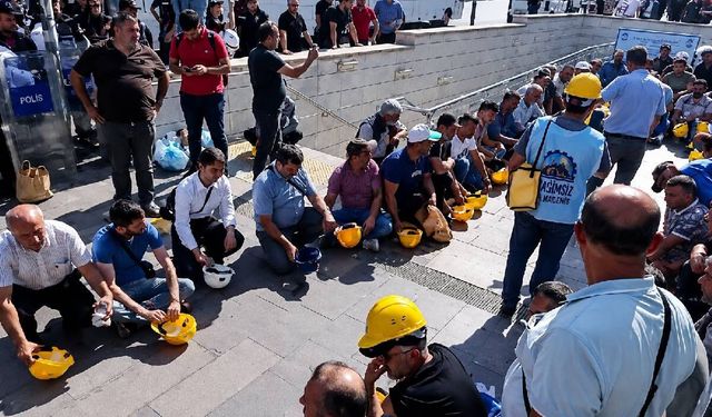 Ankara'da maden işçilerine gözaltı: 80'den fazla işçi Bakanlık önünde gözaltına alındı
