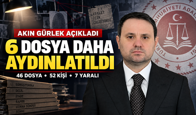 Gürlek Açıkladı: Yıllardır Karanlıkta Kalan 6 Dosya Daha Aydınlatıldı
