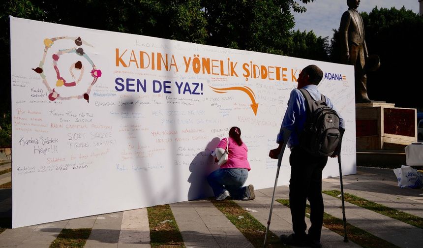 Adanalılar binlerce mesajla kadına karşı şiddete hayır dedi