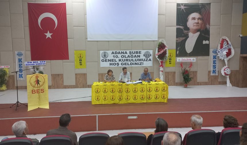 Büro Emekçileri Sendikası (BES) Adana Şube 10. Olağan Genel Kurulunu Gerçekleştirdi