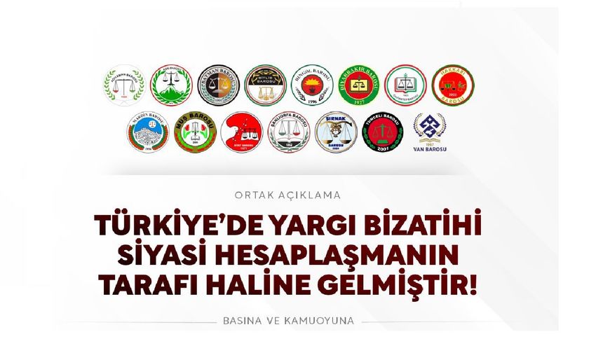 15 Barodan Ortak Açıklama: Türkiye'de Yargı Bizatihi Siyasi Hesaplaşmanın Tarafı Haline Gelmiştir!