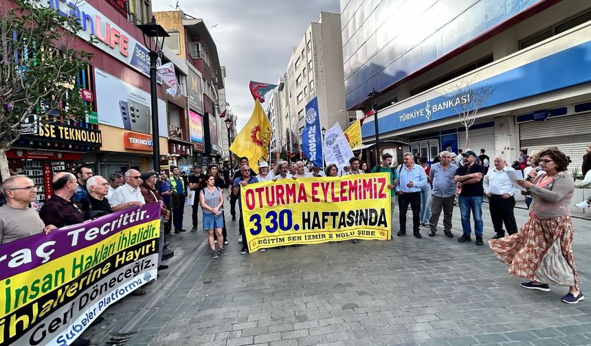 Eğitim Sen İzmir 2 No’lu Şube’den 330. Hafta Oturma Eylemi