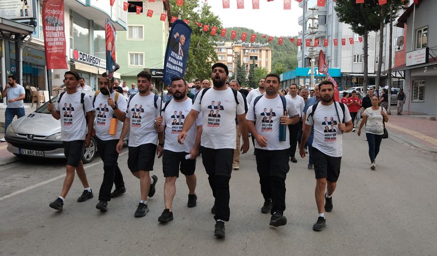 Gençlerin özgürlük ve adalet için başlattığı Özgürlük Yürüyüşü 118. kilometresinde