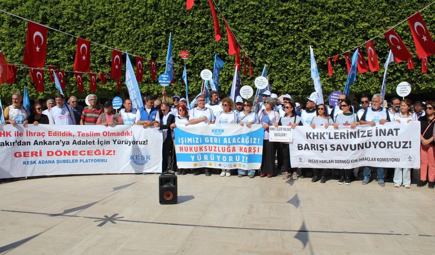 KESK, KHK Zulmüne Karşı Adalet Yürüyüşünü Adana’da Sürdürdü