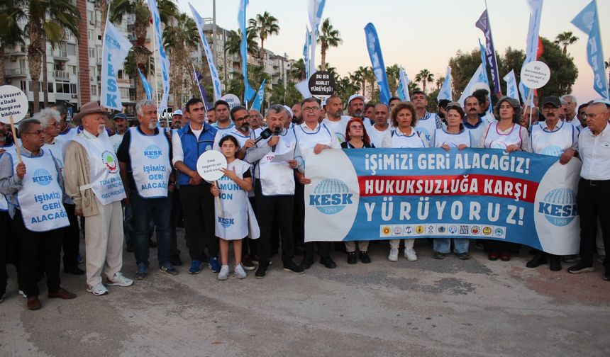 Mersin'de KESK'ten KHK Yürüyüşü. Amed'den Ankara'ya Uzanan Adalet Çağrısı