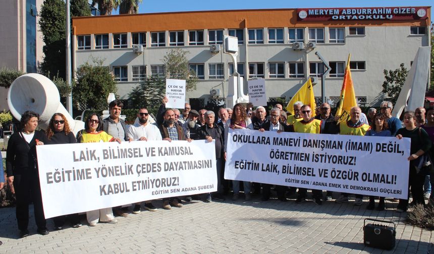 Adana'da Eğitim Sen Öncülüğünde Kurumlar Alana Çıktı: Eğitimde Dinselleştirmeye Geçit Yok!