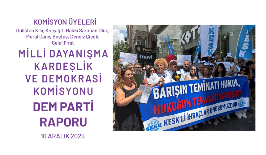 DEM Parti Raporu'ndan Çarpıcı Çağrı: KHK Mağduriyetleri ve Kayyım Rejimi Kaldırılmadan Kalıcı Barış İnşa Edilemez