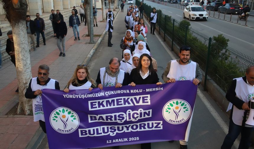 DEM Parti’nin “Ekmek ve Barış” Yürüyüşü Adana’da: Halkçı Bütçe Talebi İnönü Parkı’ndan Yükseldi