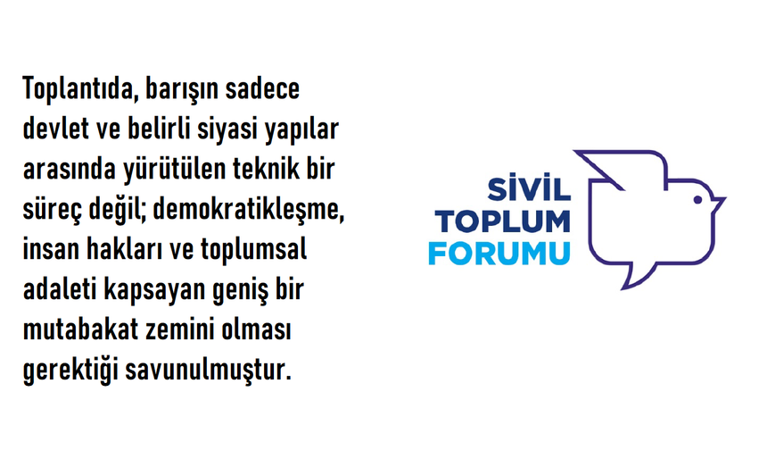 Sivil Toplumdan “Toplumsal Barış” Çağrısı: “Demokratikleşme Olmadan Kalıcı Barış Mümkün Değil”