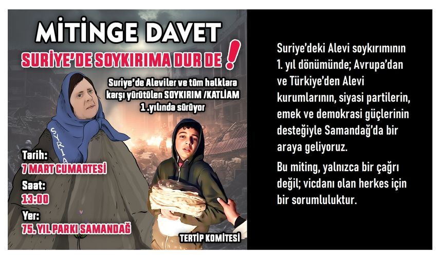 7 Mart Cumartesi Saat 13.00’te 75. Yıl Parkı’nda: “Soykırıma Sessiz Kalmıyoruz”