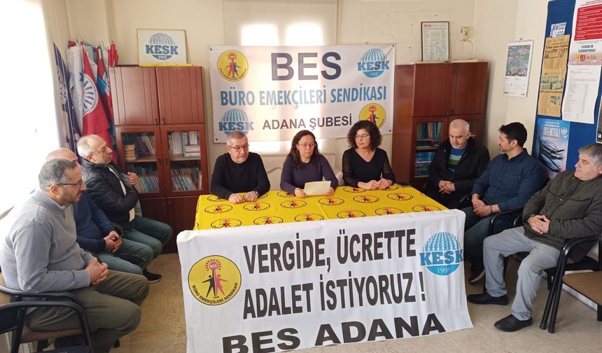 BES Adana: “Vergi Yükü Emekçinin Sırtında, Adalet Sermayeye Çalışıyor”