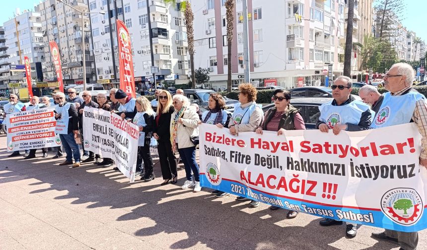 2021 Tüm Emekliler Sendikası Mersin’de Alanlardaydı: “En Düşük Emekli Aylığı 39 Bin TL Olmalı”