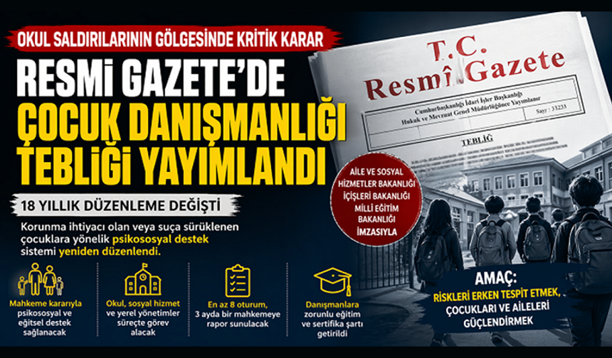 Resmi Gazete’de Çocuk Danışmanlığı Tebliği yayımlandı: 18 yıllık düzenleme değişti