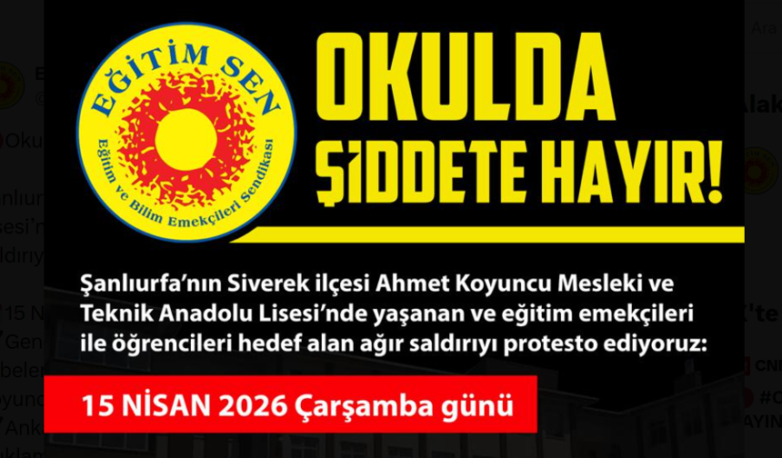 Okullarda Şiddet Alarmı: Eğitim Sen’den Türkiye Genelinde Eylem Çağrısı