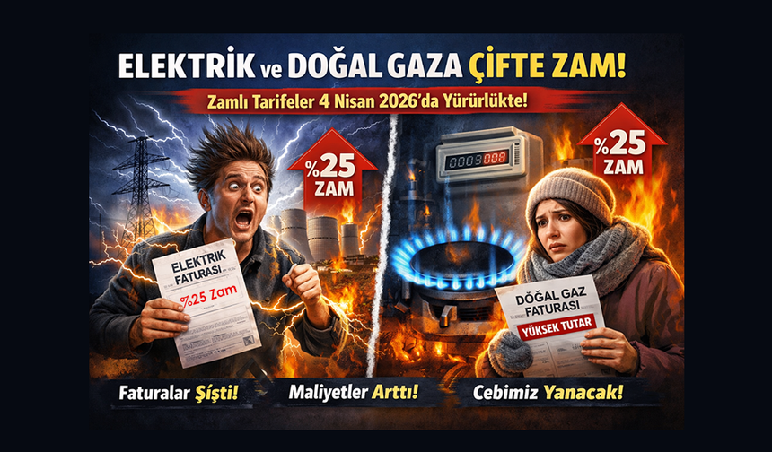 Elektrik ve Doğal Gaza Çifte Zam: 4 Nisan’dan İtibaren Geçerli