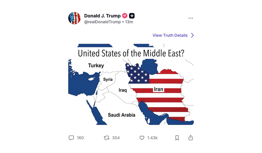 Trump’tan İran paylaşımı: “United States of the Middle East?” tartışma yarattı