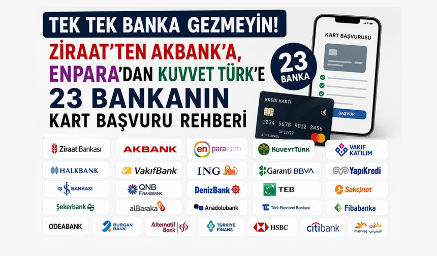 Tek Tek Banka Gezmeyin! Ziraat’ten Akbank’a, Enpara’dan Kuveyt Türk’e 23 Bankanın Kart Başvurusu
