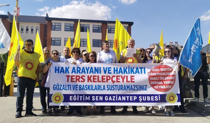 Eğitim Sen Gaziantep Şube Başkanı Ömer Parlakçı: “Öğretmenlerin hak arama mücadelesi gözaltılarla engellenemez”