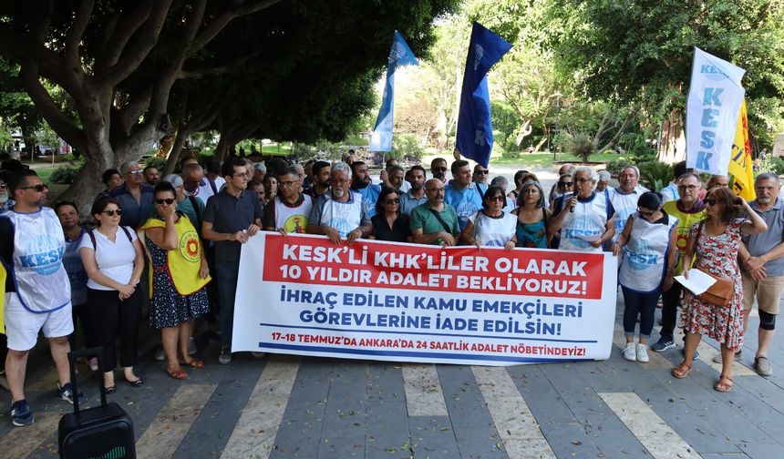 KESK’li KHK’liler, “Ağaç Kabuğu Yesinler” Zihniyetine Karşı Adalet Bakanlığı Önünde 24 Saat Nöbet Tutacak