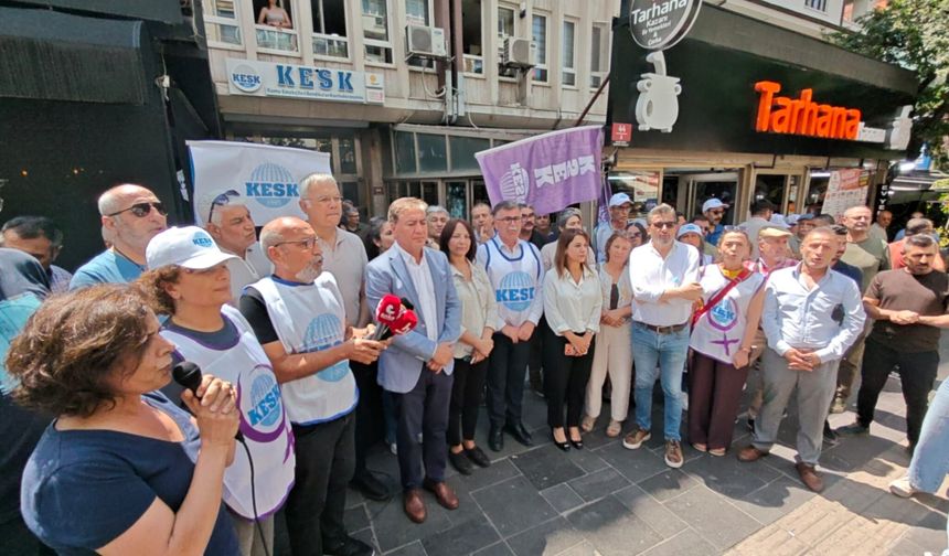 Murat Emir ve CHP heyetinden KESK’in KHK eylemine dayanışma ziyareti