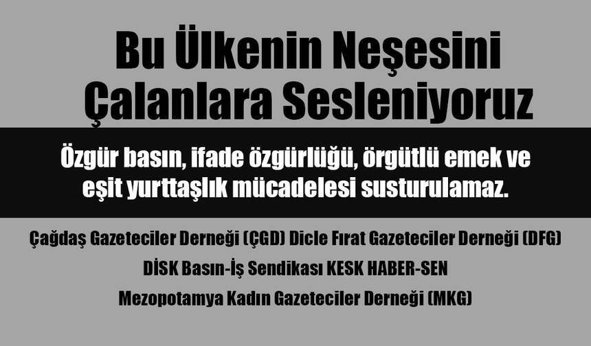 Bu Ülkenin Neşesini Çalanlara Sesleniyoruz