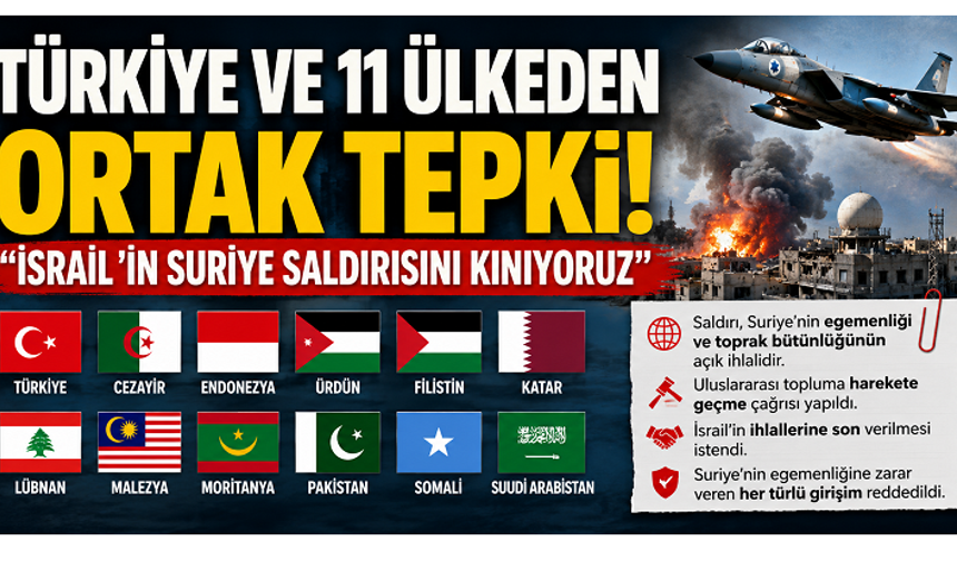 Türkiye ve 11 ülkeden İsrail’e ortak tepki: “Suriye saldırısını kınıyoruz”