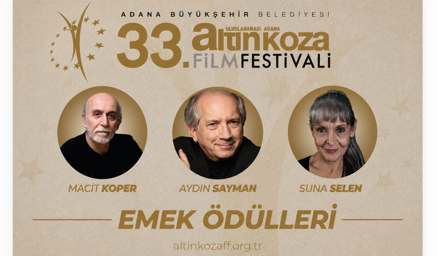 Adana Altın Koza’dan Suna Selen, Macit Koper ve Aydın Sayman’a Emek Ödülü