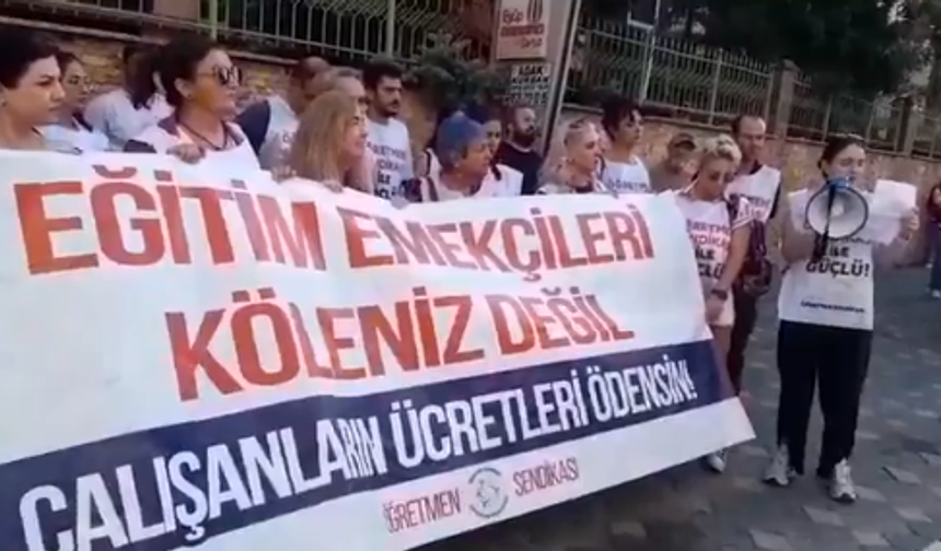 Biltes Koleji emekçileri aylardır maaş alamadıklarını belirtti: Sendikadan eylem