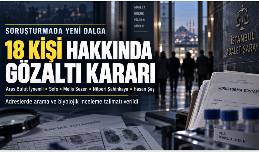 Ünlü isimlere yönelik soruşturmada 18 kişi hakkında gözaltı kararı