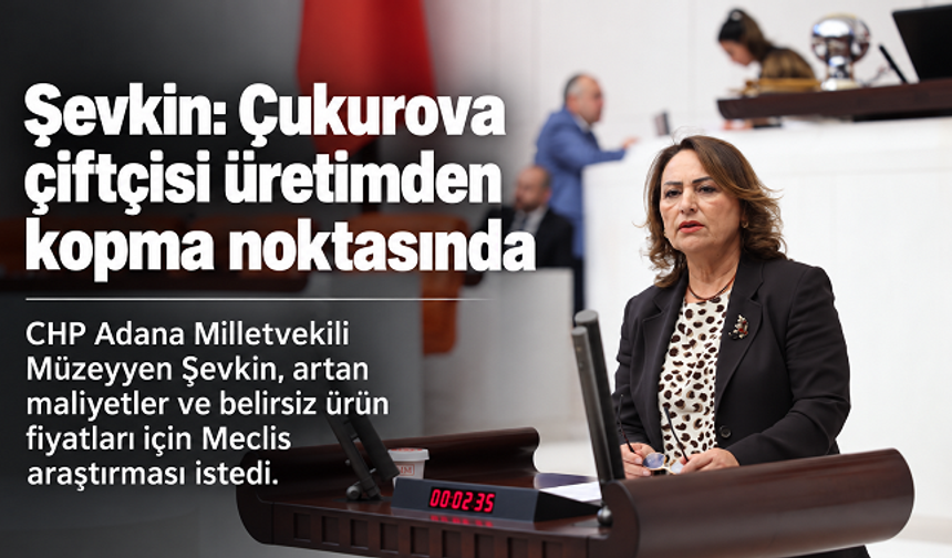 Şevkin’den Çukurova çiftçisi için Meclis araştırması çağrısı: “Üretimden kopma noktasında”