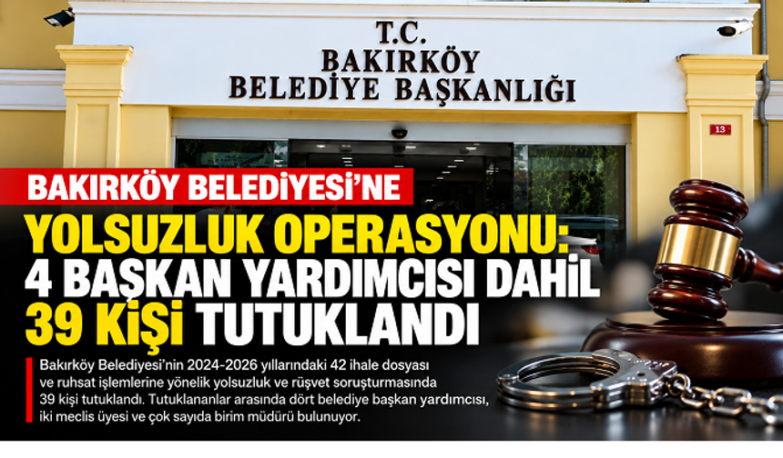 Bakırköy Belediyesi’ne Yolsuzluk Operasyonu: 4 Başkan Yardımcısı Dahil 39 Kişi Tutuklandı