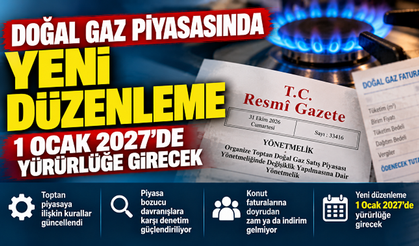 Doğal Gaz Piyasasında Yeni Düzenleme: 1 Ocak 2027'de Yürürlüğe Girecek