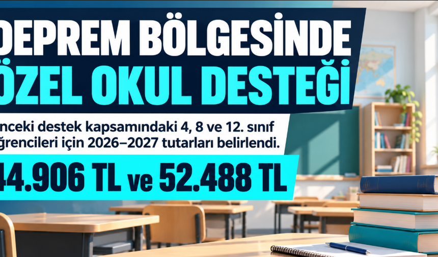 Deprem bölgesindeki özel okul öğrencilerine 52 bin 488 TL’ye kadar eğitim desteği