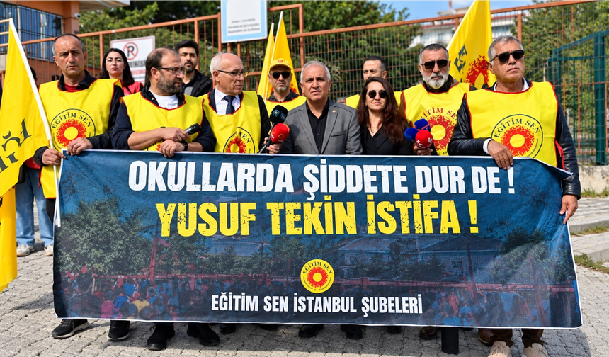 Eğitim Sen’den Eslem Sare Bulut’un Yaşamını Yitirdiği Okulun Önünde Açıklama