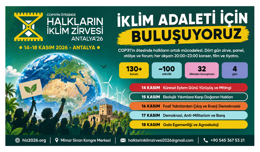Dünyanın iklim adaleti savunucuları Antalya’da buluşuyor