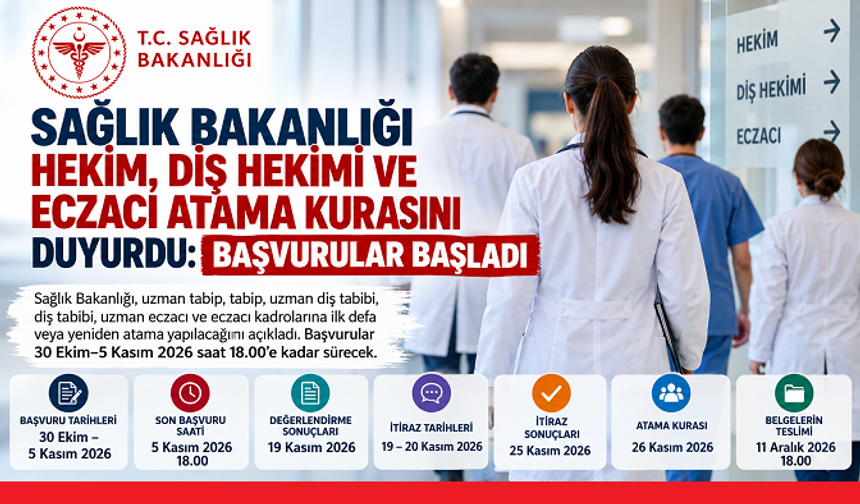 Sağlık Bakanlığı Hekim, Diş Hekimi ve Eczacı Atama Kurasını Duyurdu: Başvurular Başladı