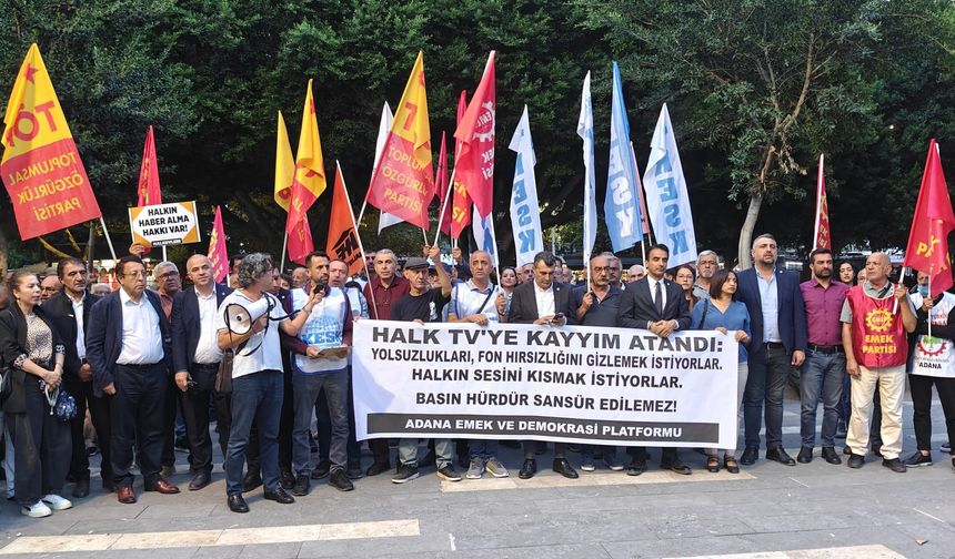 Adana’dan Halk TV’ye dayanışma: “Özgür basın susturulamaz, karanlığa geçit vermeyeceğiz!”