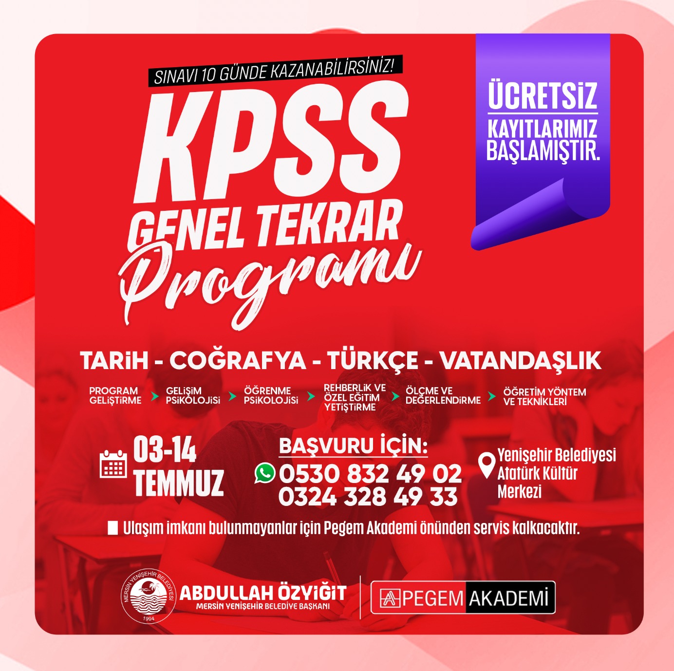 Yenişehir Belediyesinden ücretsiz KPSS genel tekrar programı (3)