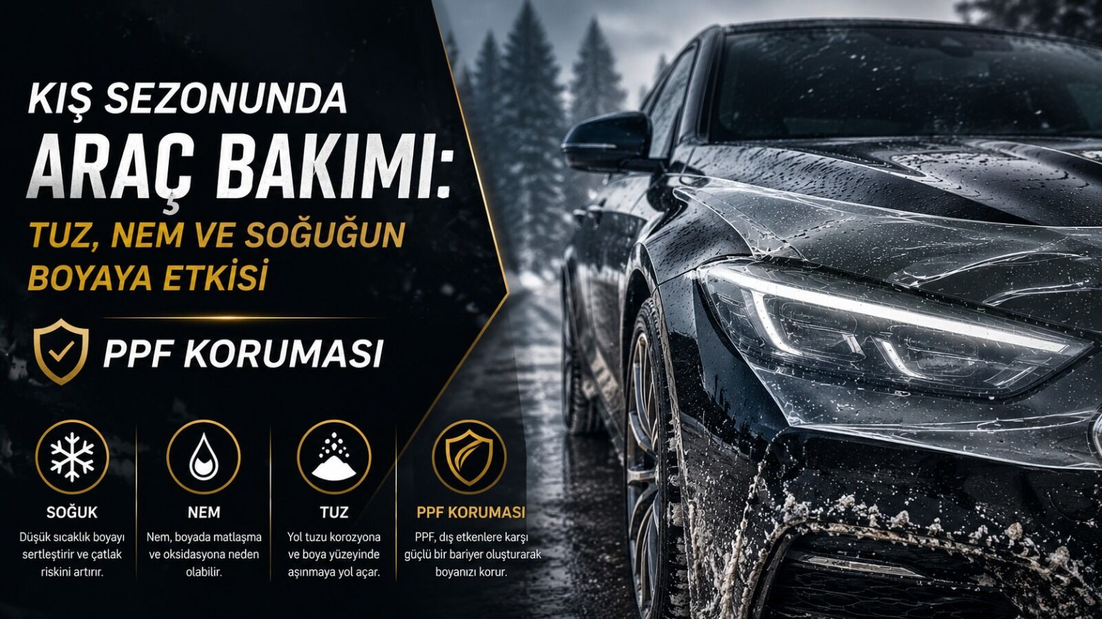 Kış Sezonunda Araç Bakımı: Tuz, Nem ve Soğuğun Boyaya Etkisi ile PPF Koruması